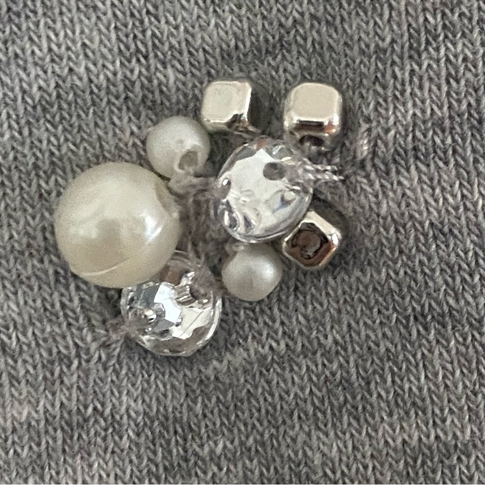 Loft • Women’s Crewneck with Pearl & Rhinestone Embellishments - Picture 3 of 5
